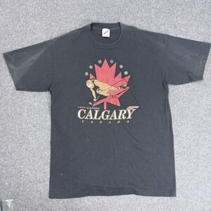 Vintage Calgary Canada Graphic T Shirt Mens L XL Jerzees Made USA Tourist